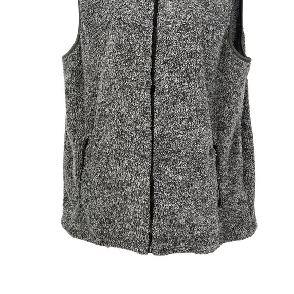 Sherpa Teddy Fur Zip Up Vest Sleeveless Jacket Gray Black XL - Picture 5 of 7